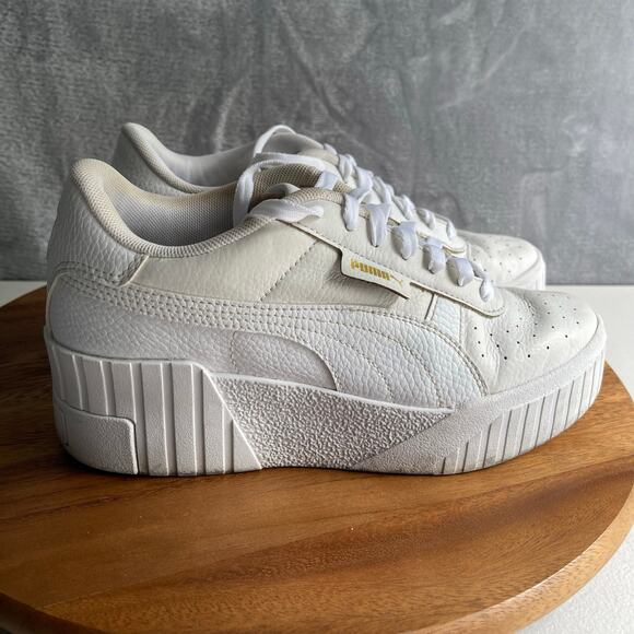 Puma Sneakers Womens 8.5 White Cali Wedge Platform Lace Up Sneaker 373438-01 - Picture 2 of 16